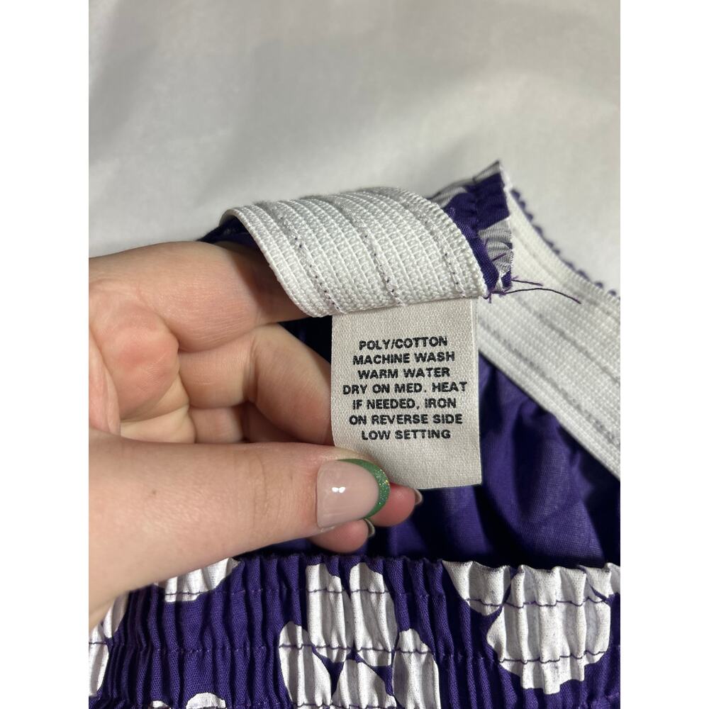 Paw Print Pants XL Purple White Joggers Made in USA Wildcats Tigers Bears Dogs - Picture 8 of 9
